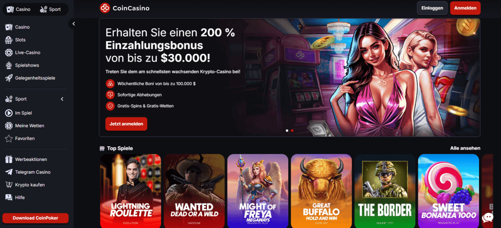 CoinVasino interface