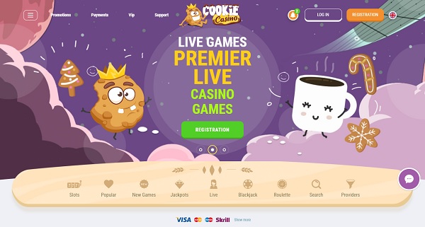 Cookie Casino interface